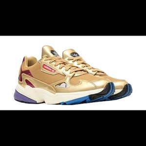 Adidas gold falcon sneakers
